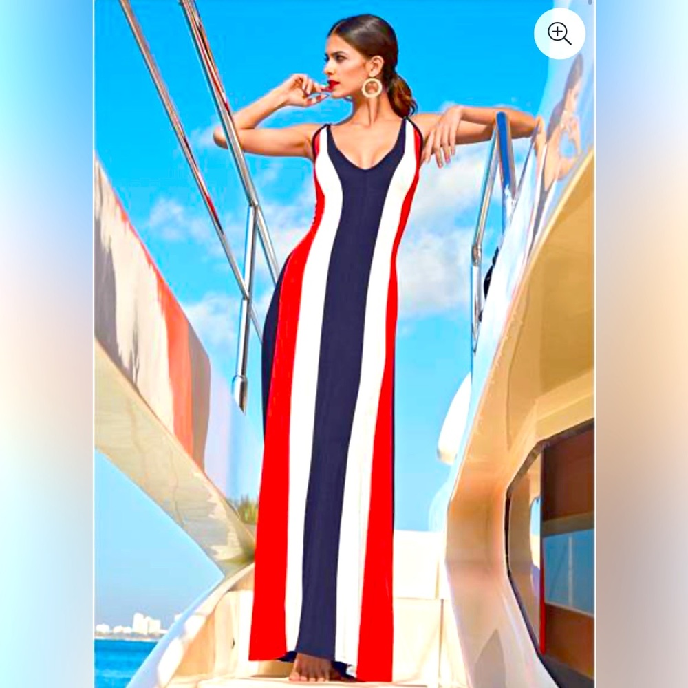 Venus Nautical Maxi Dress size small